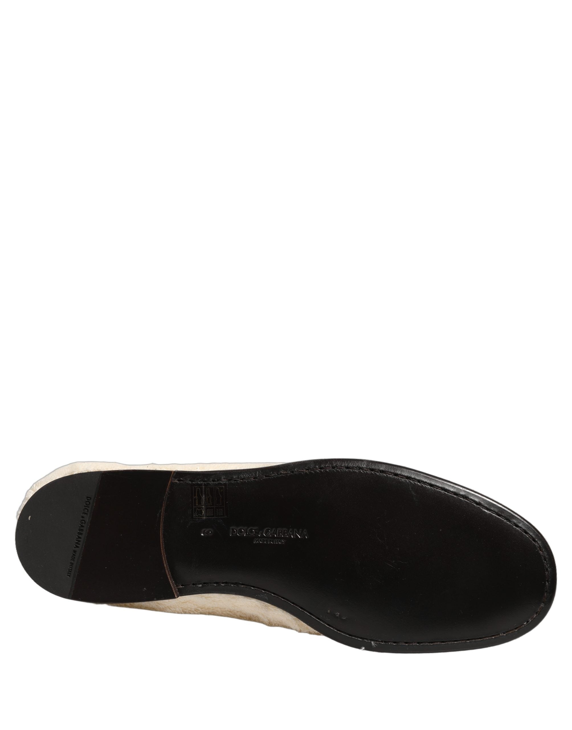 White Fur Shearling Men Dress Loafers Shoes