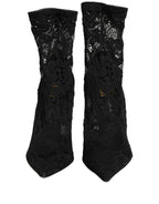 Black Socks Taormina Lace Pumps Boots Shoes