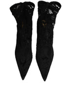 Black Socks Taormina Lace Pumps Boots Shoes