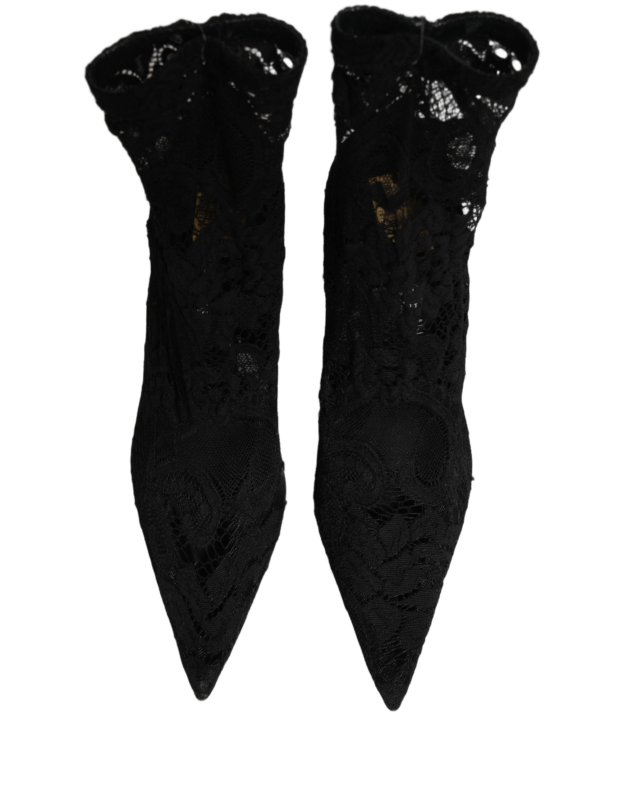 Black Socks Taormina Lace Pumps Boots Shoes