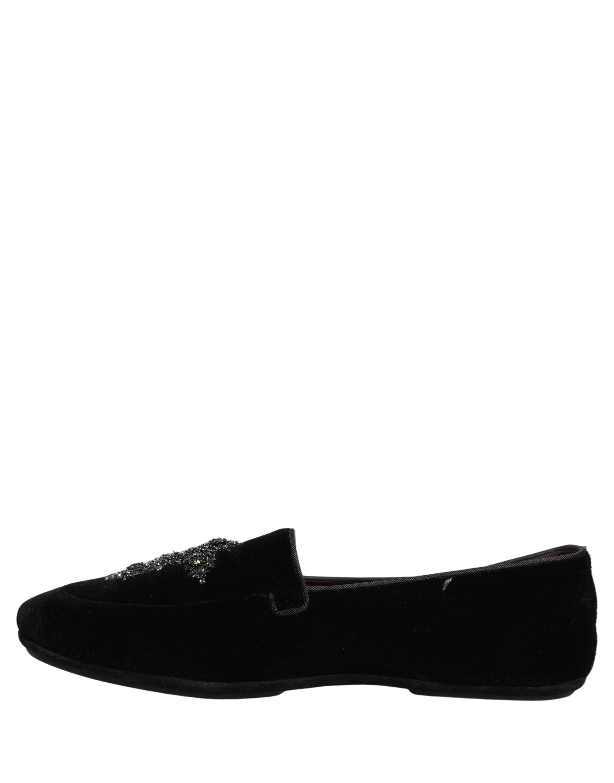 Black Suede Embellished Dress Loafers Shoes