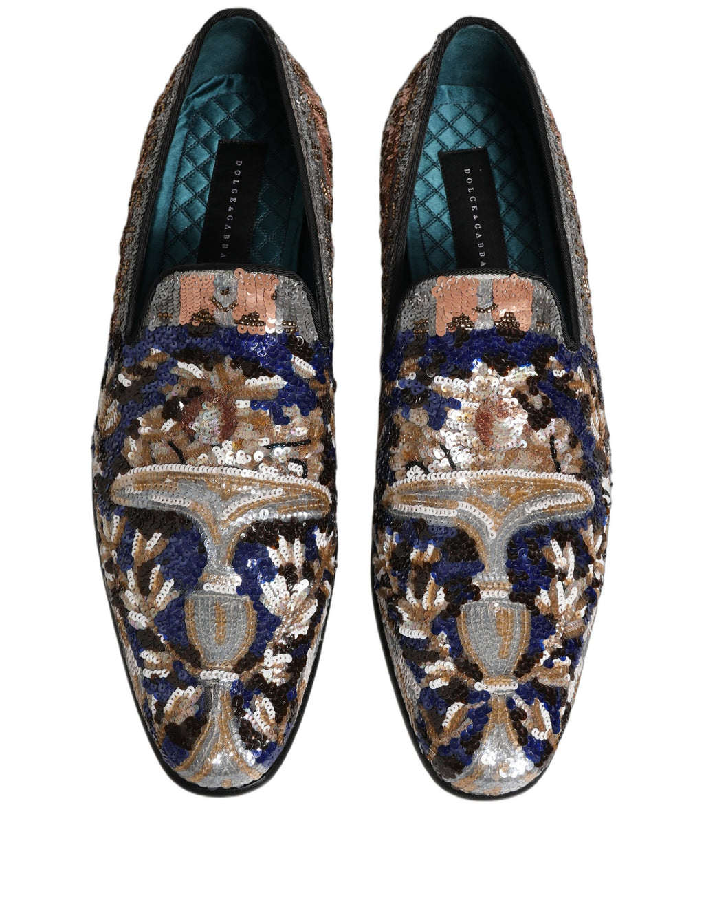 Multicolor Embroidered Sequin Loafers Shoes