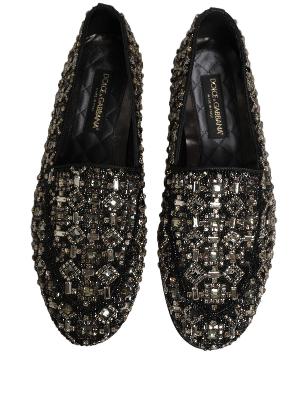 Silver Leather Logo Slip On Loafers Shoes