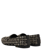 Silver Leather Logo Slip On Loafers Shoes