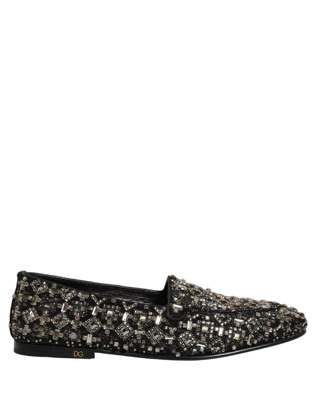 Silver Leather Logo Slip On Loafers Shoes