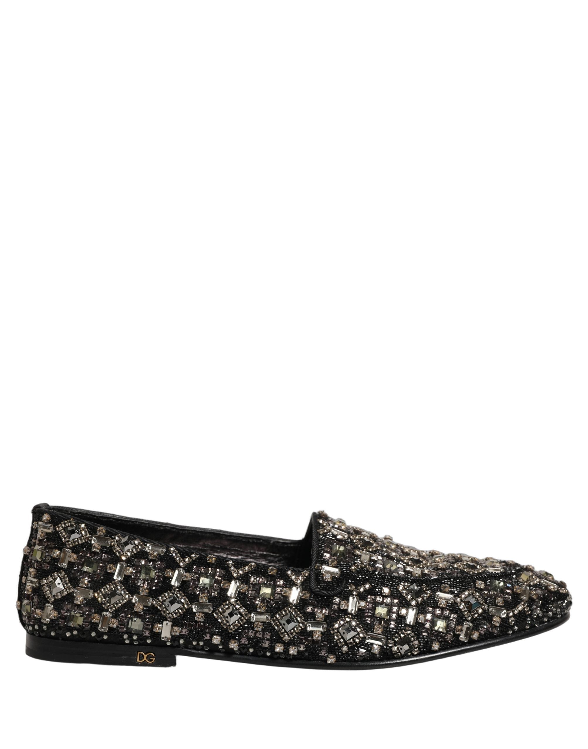 Silver Leather Logo Slip On Loafers Shoes