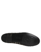Black Crystal Embellished Dress Loafers Shoes