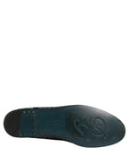 Silver Jacquard Leather Slip On Loafers Shoes