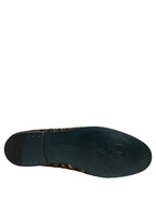 Black Gold Embellished Slip On Loafers Shoes