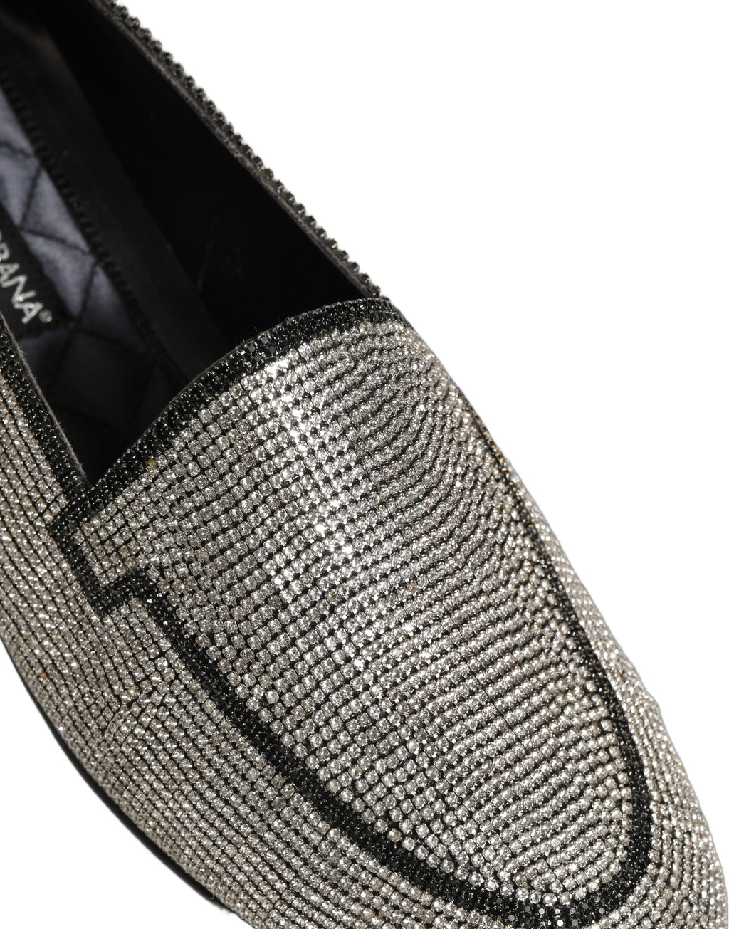 Silver Crystal Embellished Men Loafers Shoes