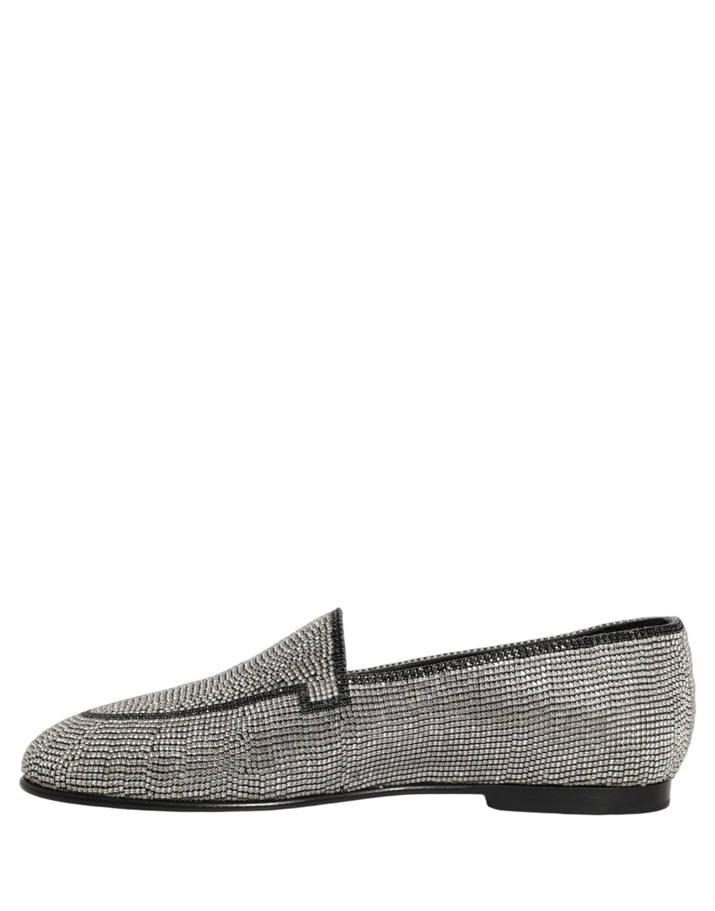 Silver Crystal Embellished Men Loafers Shoes