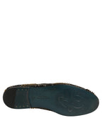 Black Gold Embellished Dress Loafers Shoes