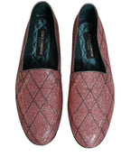 Pink Check Glitter Lurex Logo Loafers Shoes
