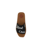 Black Linen Flat Sandals