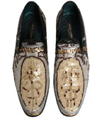 Multicolor Embroidered Sequin Loafers Shoes