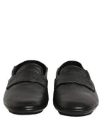 Black Deerskin Leather Driver Loafers Shoes