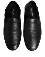 Black Deerskin Leather Driver Loafers Shoes