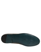 Gray Glitter Lurex DG Logo Dress Loafers Shoes
