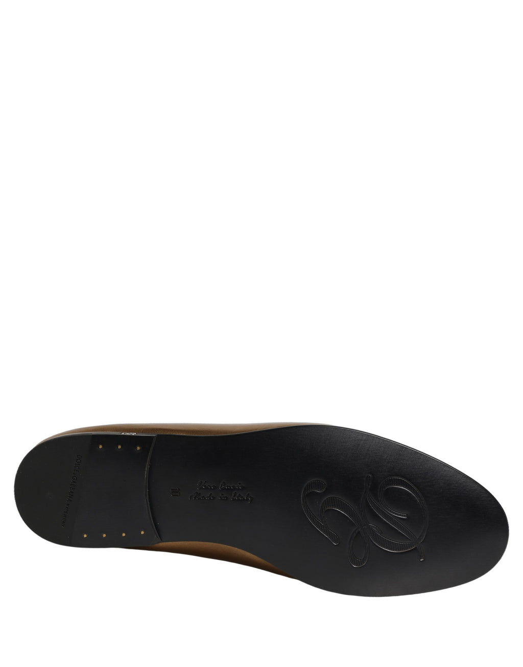 Gold Leather DG Logo Slip On Men Loafers Shoes