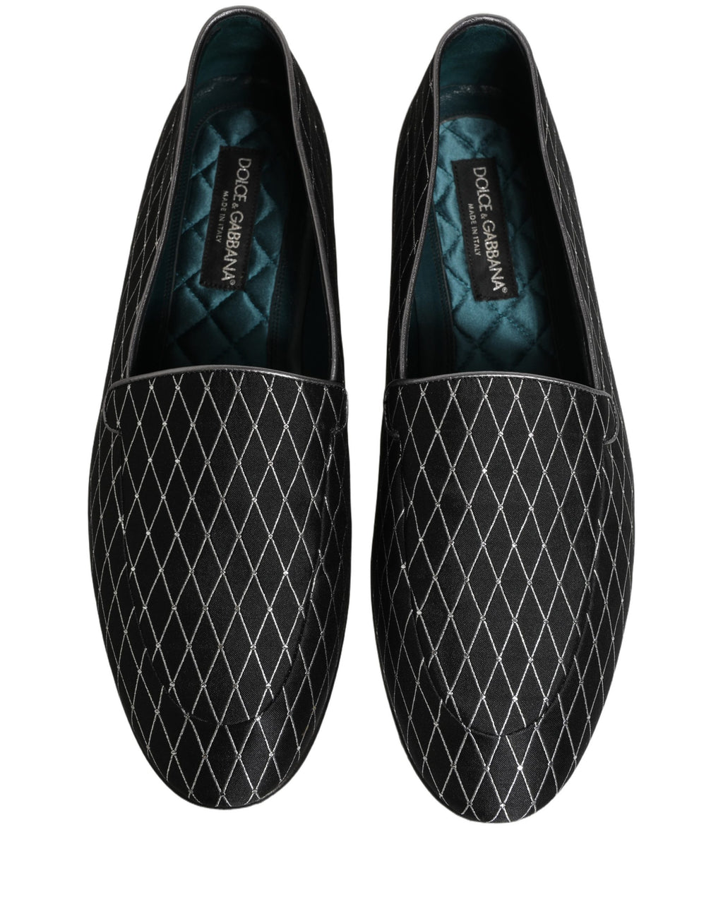 Black Velvet Diamond Stitched Loafers Shoes