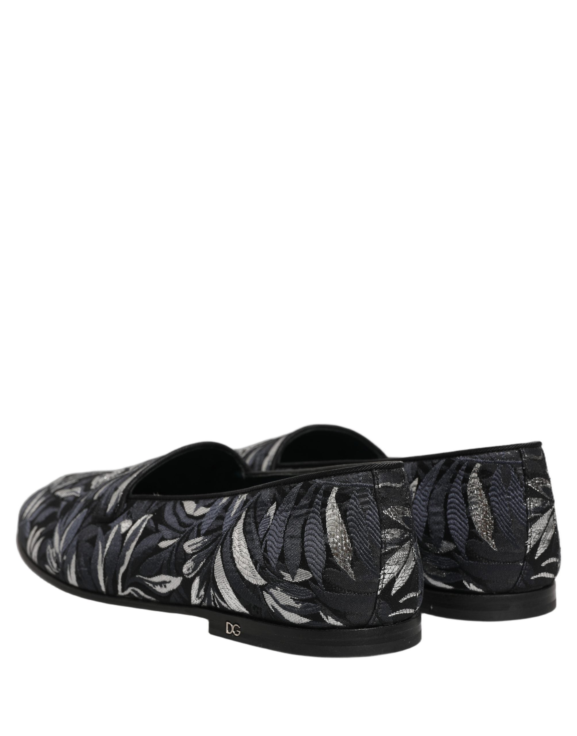 Black Leaf Embroidery Dress Men Loafers Shoes