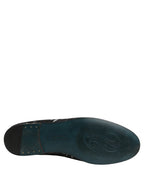 Black Leaf Embroidery Dress Men Loafers Shoes