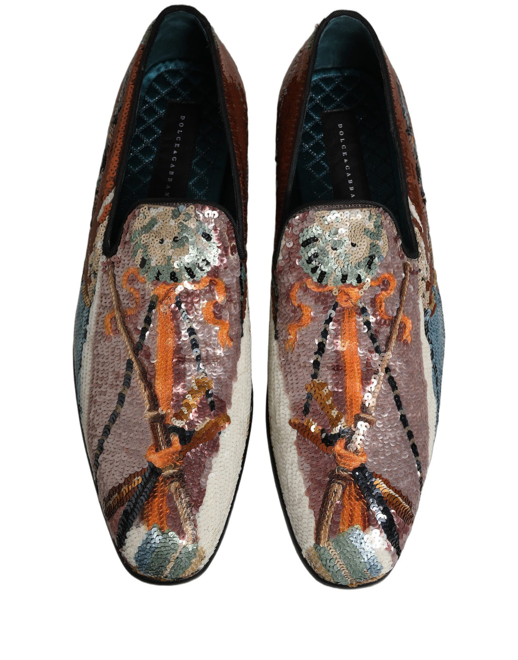 Multicolor Embroidered Sequin Loafers Shoes