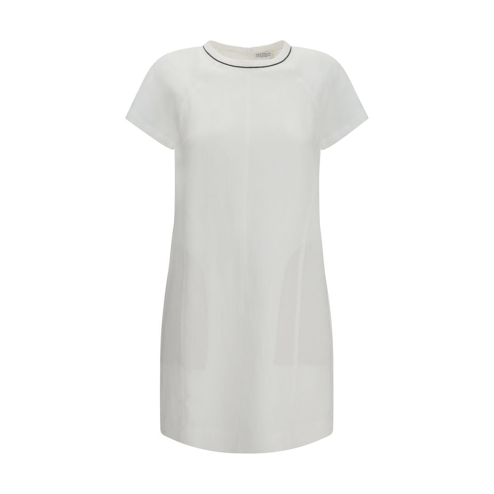 White Viscose Casual Dress