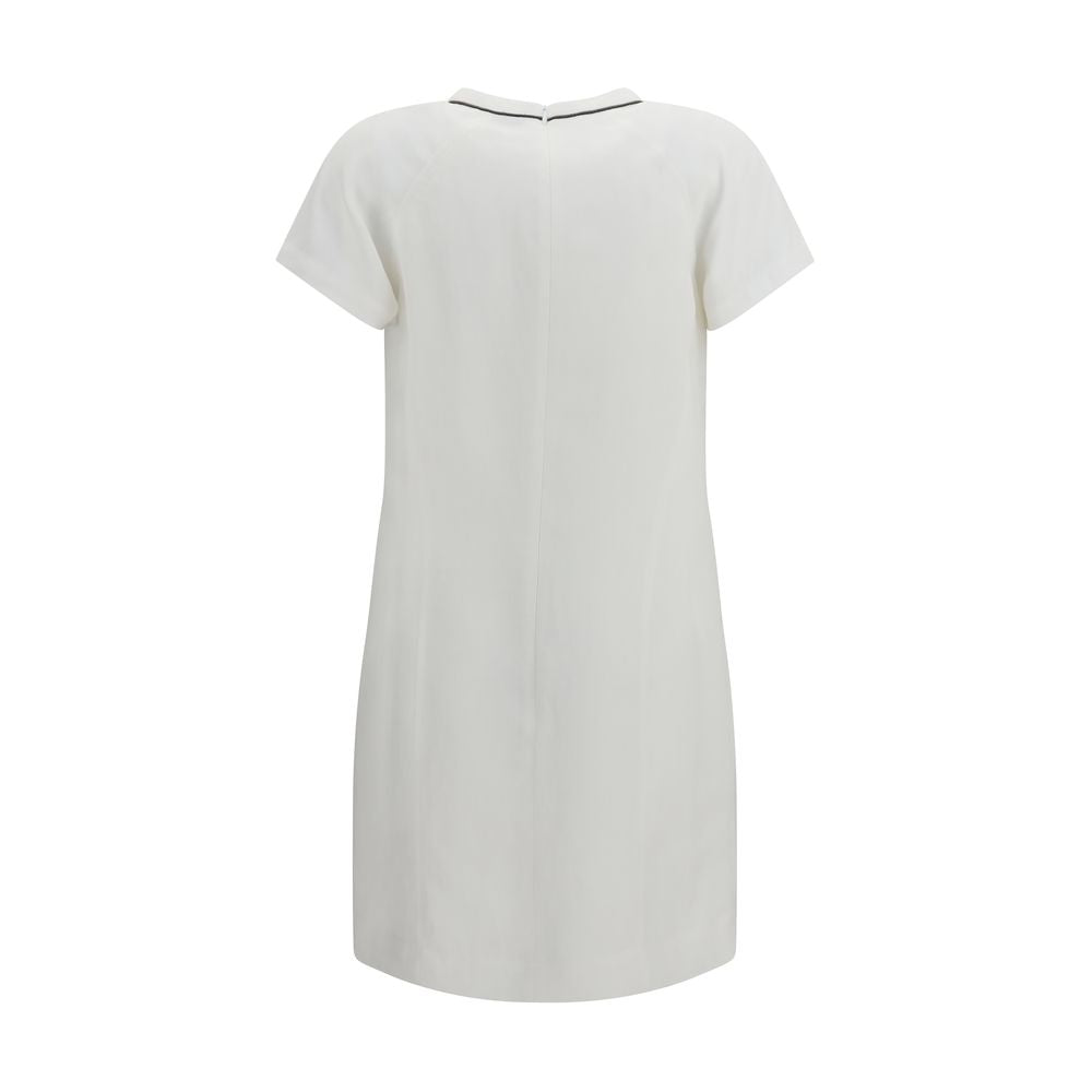 White Viscose Casual Dress