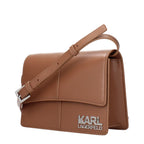 Brown Polyethylene Crossbody Bag