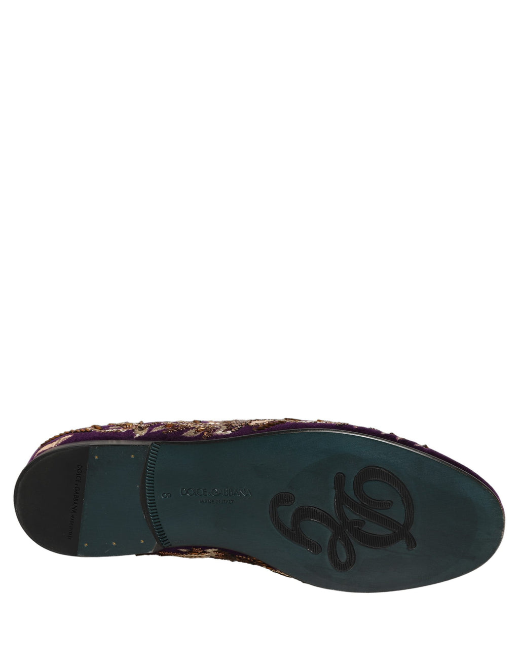 Violet Velvet Floral Embroidery Loafers Shoes