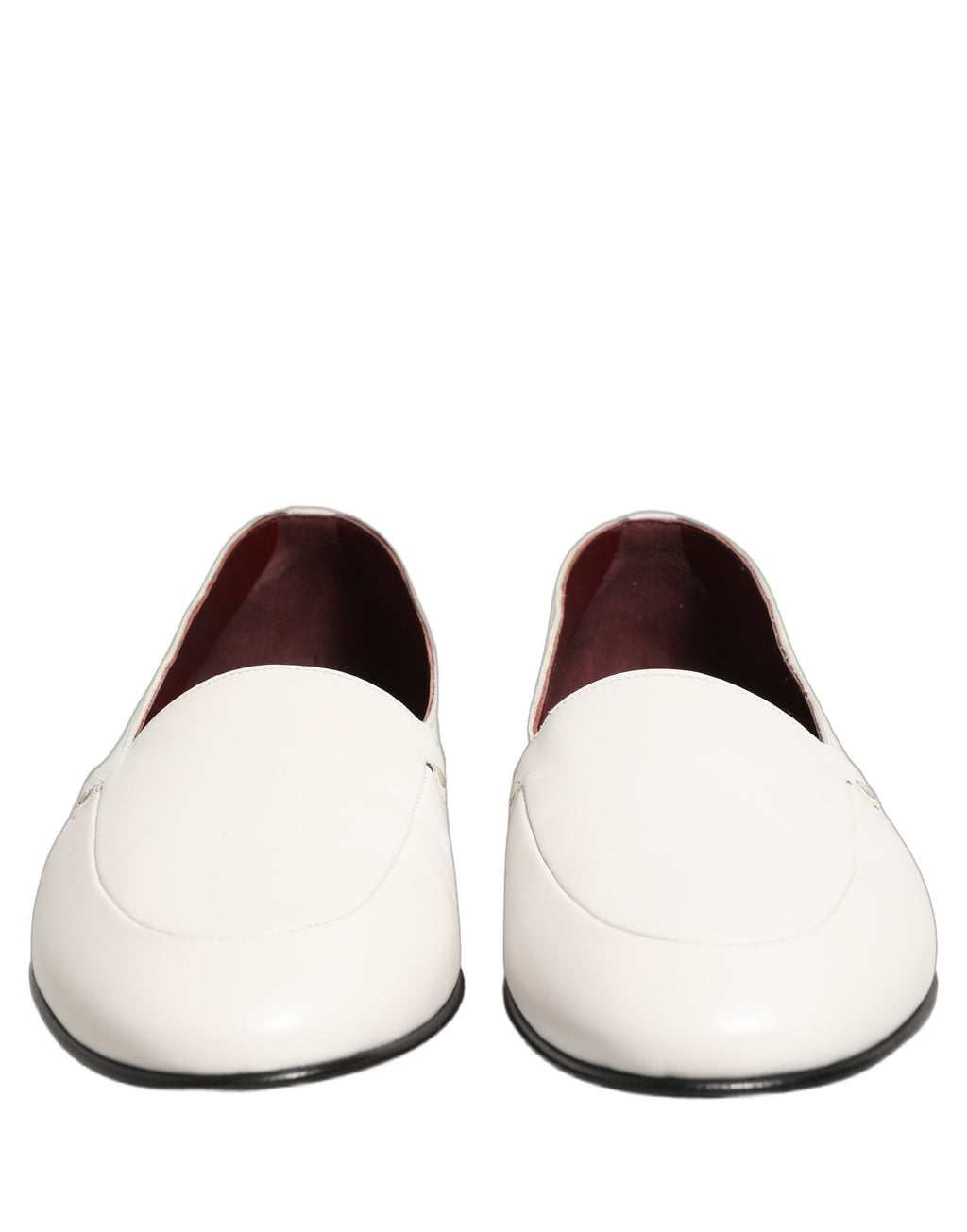 White Leather Logo Slip On Men Loafers Shoes