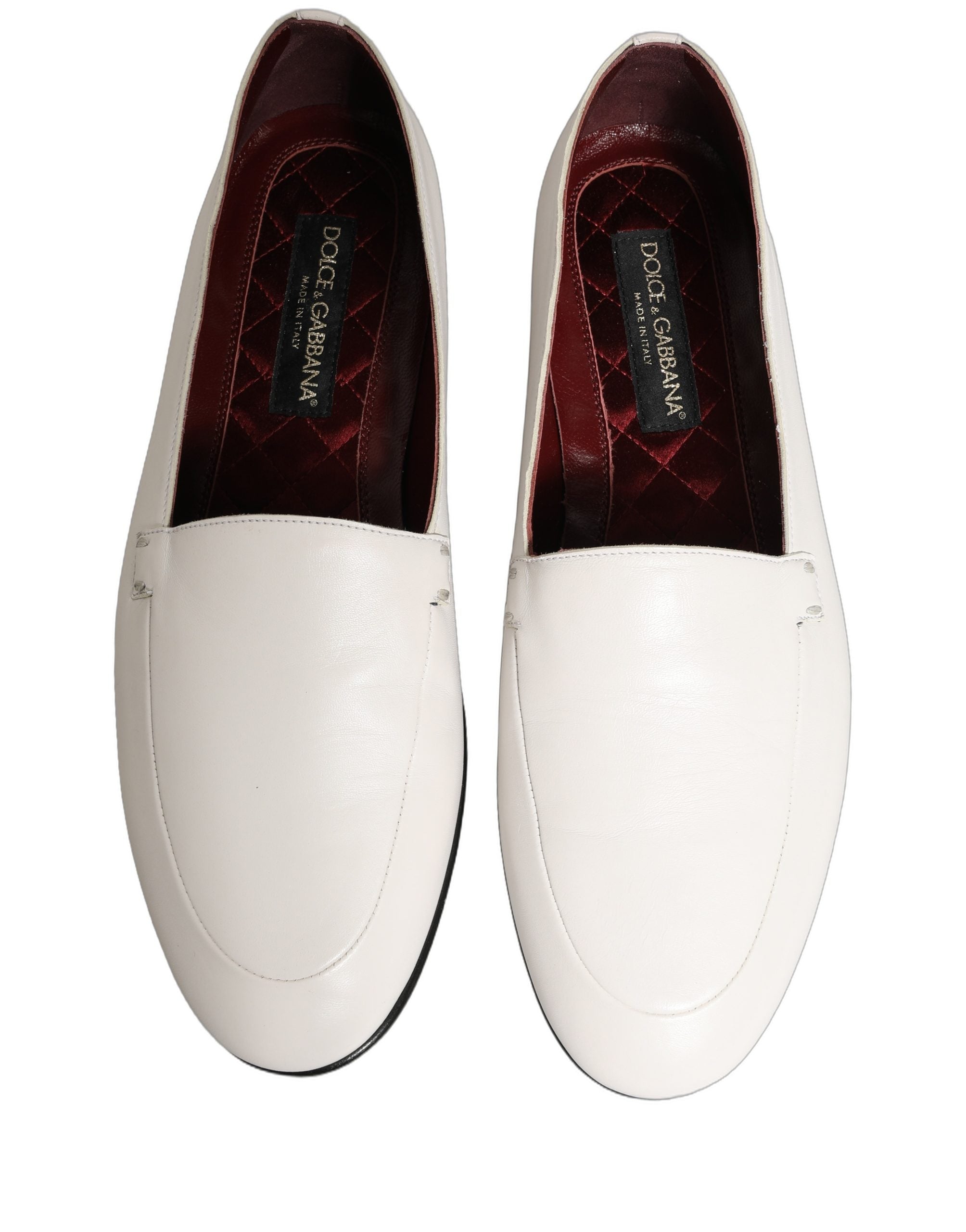 White Leather Logo Slip On Men Loafers Shoes