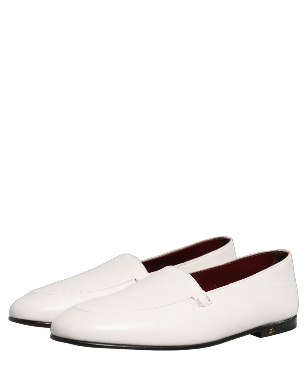 White Leather Logo Slip On Men Loafers Shoes