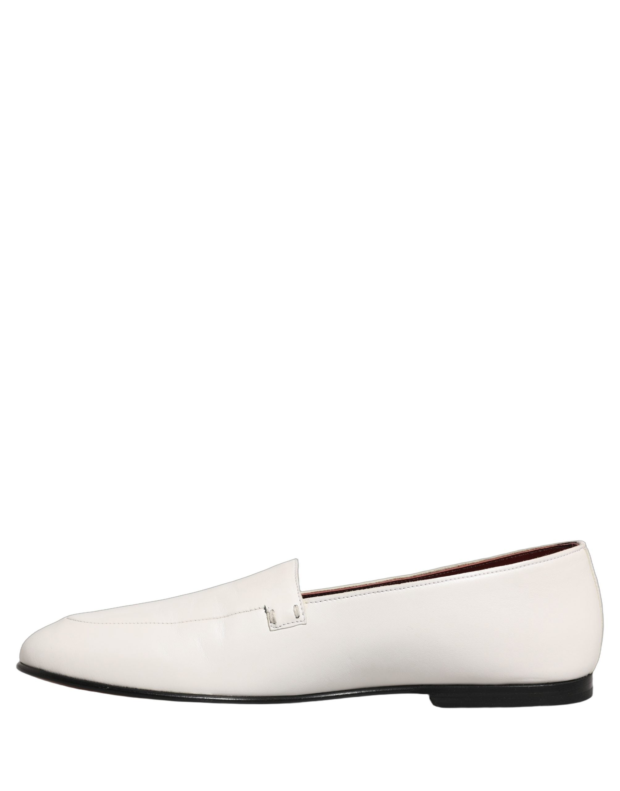 White Leather Logo Slip On Men Loafers Shoes