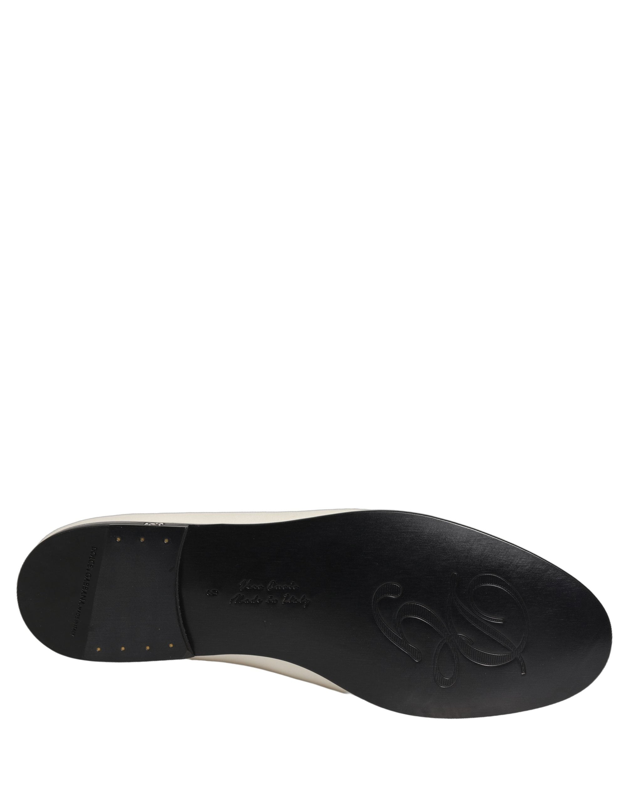 White Satin Logo Slip On Flats Loafers Shoes