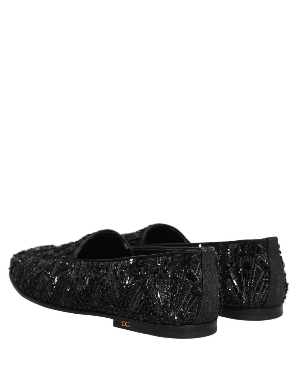 Black Velvet Embroidered Dress Loafers Shoes