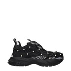Black Fabric Chunky Sneakers