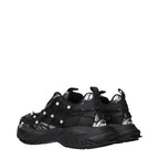 Black Fabric Sneakers