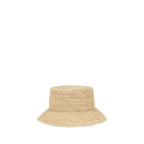 Beige Raffia Bucket Hat