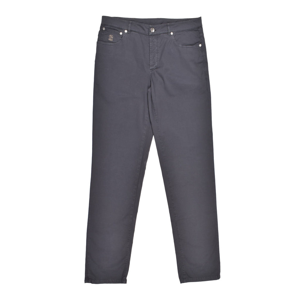 Gray Cotton Casual Pants