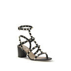 Black Calf Leather Bos Taurus Stiletto Heel Sandals