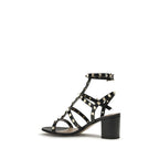 Black Calf Leather Bos Taurus Stiletto Heel Sandals