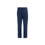 Blue Elastane Casual Pants