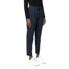 Blue Elastane Casual Pants