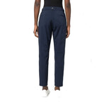Blue Elastane Casual Pants