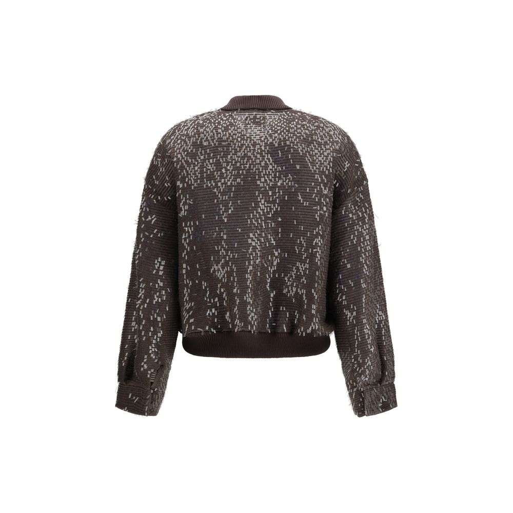 Brown Silk Bomber