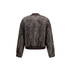 Brown Silk Bomber