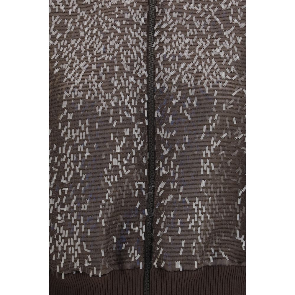 Brown Silk Bomber
