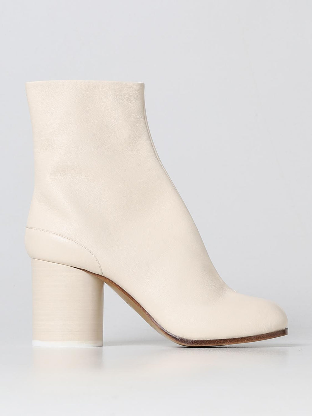 White Leather Ankle Boots